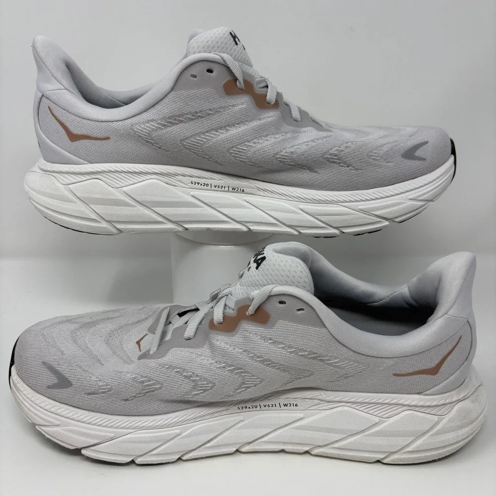 Hoka Arahi 6 Womens Size 12 Grey White Athletic Running Shoes (1123195 NCRG)